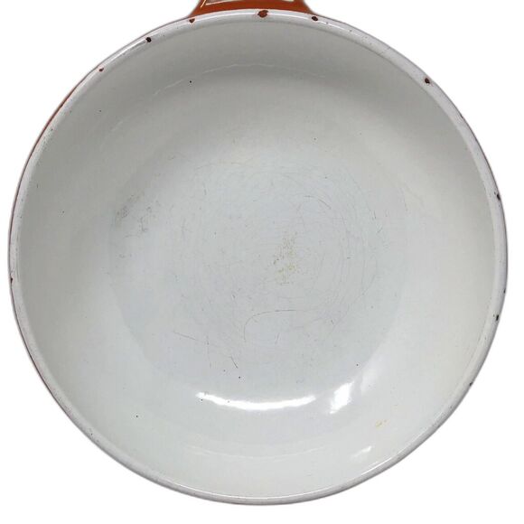 Vintage Casron Flame Orange Enamel Cast Iron Skillet  #2 Pan 6.5" Japan Cookware - Picture 7 of 12
